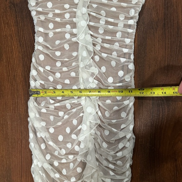 Majorelle mesh polka dot Brady Dress in White size S - Picture 4 of 7